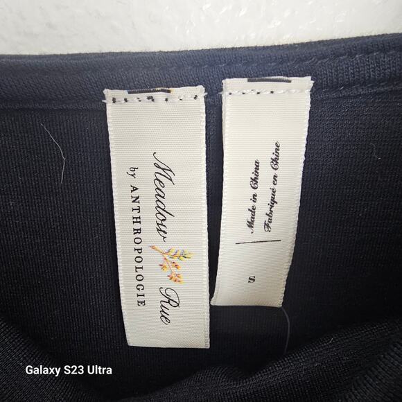 Anthropologie Top Meadow Rue Top Sleeveless Blouse Women S Black Square Neck Top - Picture 6 of 9